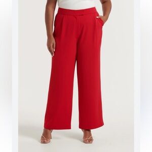 Ever New Nylah Curve Wide Leg Pants 16 Salsa Red
